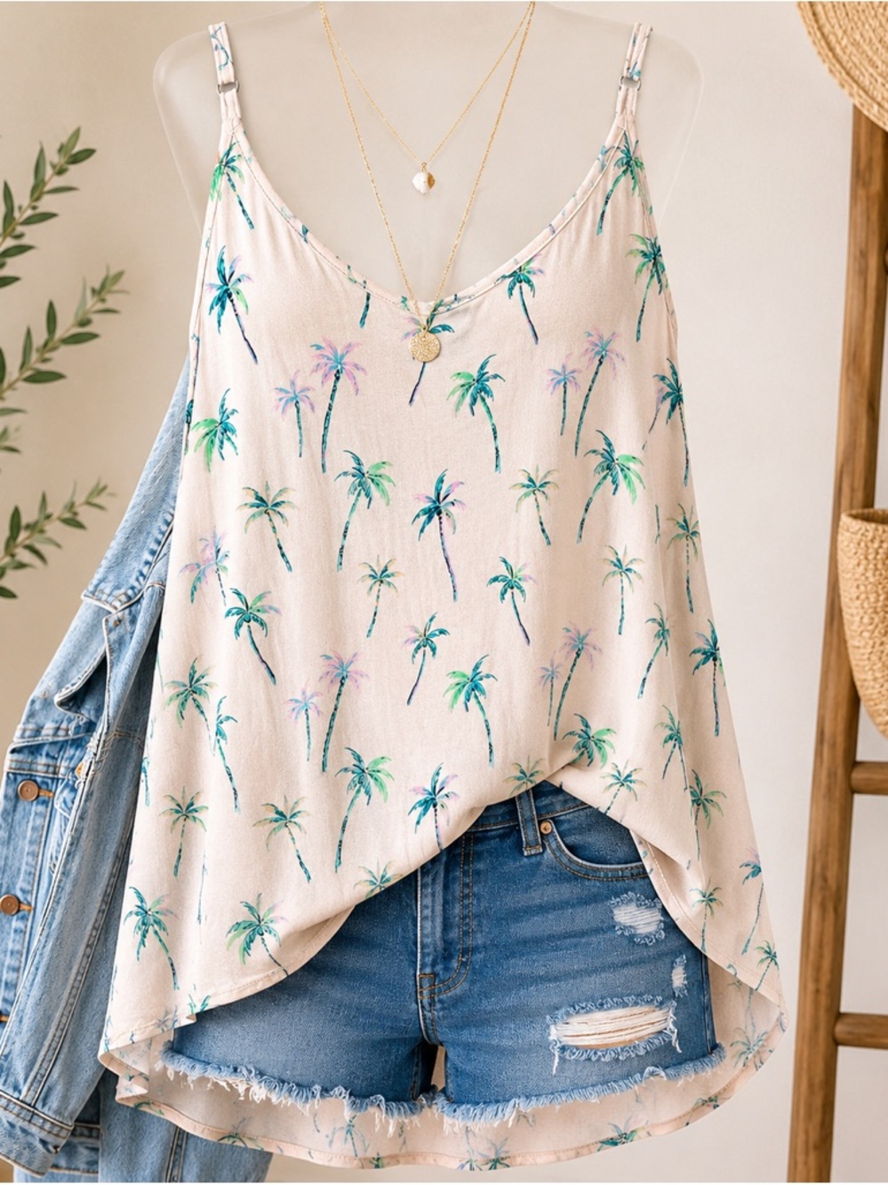 Torrid Palm Tree Print Swing Tank 🌴